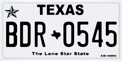 TX license plate BDR0545