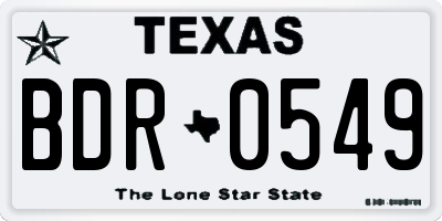 TX license plate BDR0549