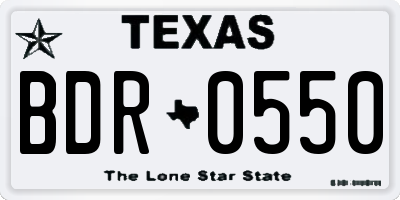 TX license plate BDR0550