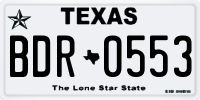 TX license plate BDR0553