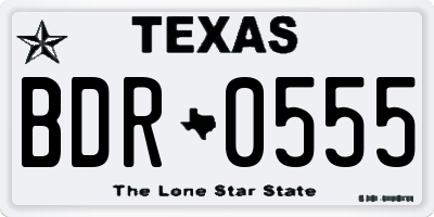 TX license plate BDR0555