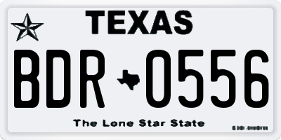 TX license plate BDR0556
