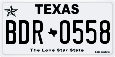TX license plate BDR0558
