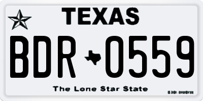 TX license plate BDR0559