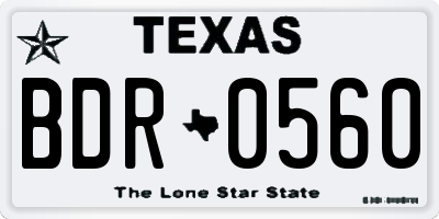 TX license plate BDR0560