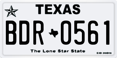 TX license plate BDR0561