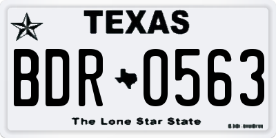 TX license plate BDR0563