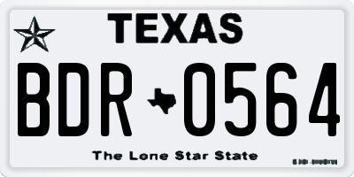 TX license plate BDR0564