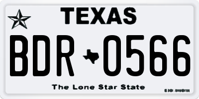 TX license plate BDR0566
