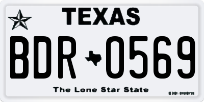 TX license plate BDR0569