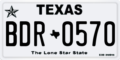 TX license plate BDR0570