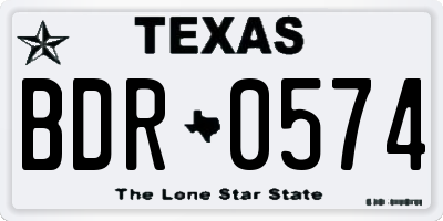 TX license plate BDR0574