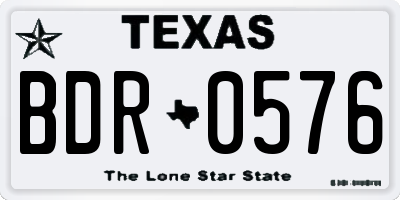 TX license plate BDR0576
