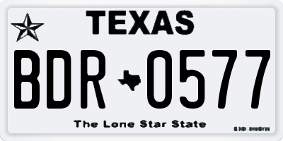 TX license plate BDR0577