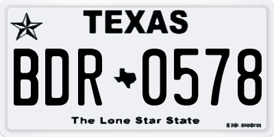 TX license plate BDR0578