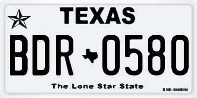 TX license plate BDR0580