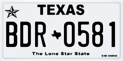 TX license plate BDR0581