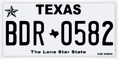 TX license plate BDR0582