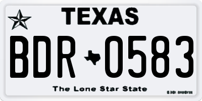 TX license plate BDR0583