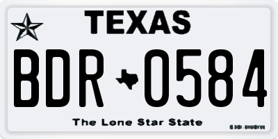 TX license plate BDR0584