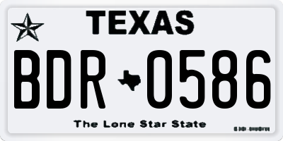 TX license plate BDR0586