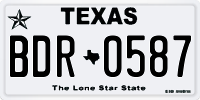 TX license plate BDR0587