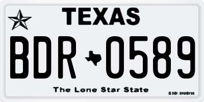 TX license plate BDR0589