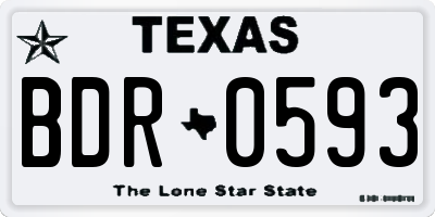 TX license plate BDR0593