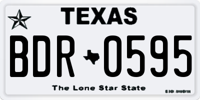 TX license plate BDR0595