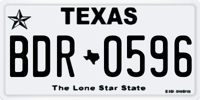 TX license plate BDR0596