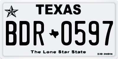 TX license plate BDR0597