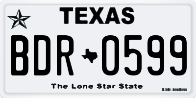 TX license plate BDR0599