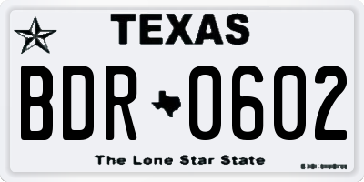 TX license plate BDR0602