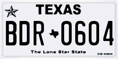 TX license plate BDR0604