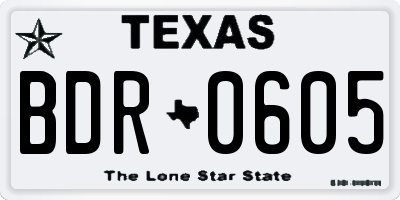 TX license plate BDR0605