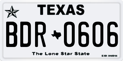 TX license plate BDR0606