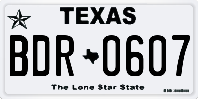 TX license plate BDR0607