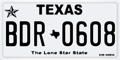 TX license plate BDR0608