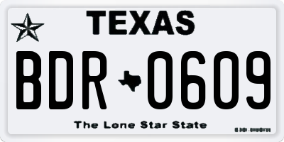 TX license plate BDR0609