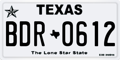 TX license plate BDR0612