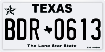 TX license plate BDR0613