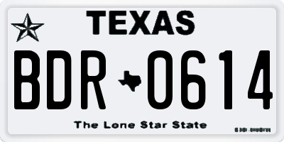TX license plate BDR0614
