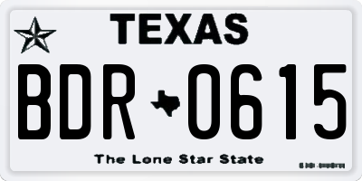 TX license plate BDR0615