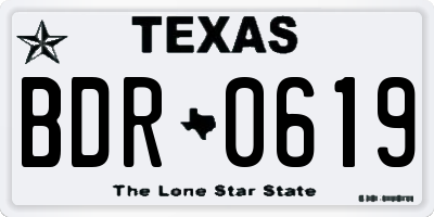 TX license plate BDR0619
