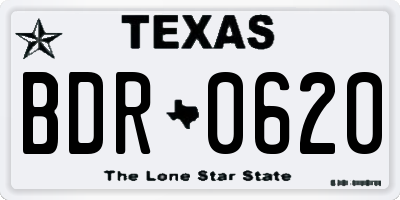 TX license plate BDR0620