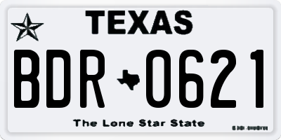 TX license plate BDR0621