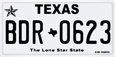 TX license plate BDR0623
