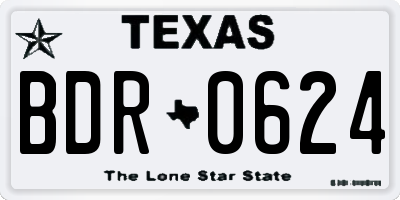 TX license plate BDR0624