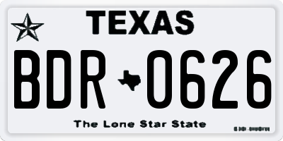 TX license plate BDR0626