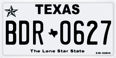 TX license plate BDR0627